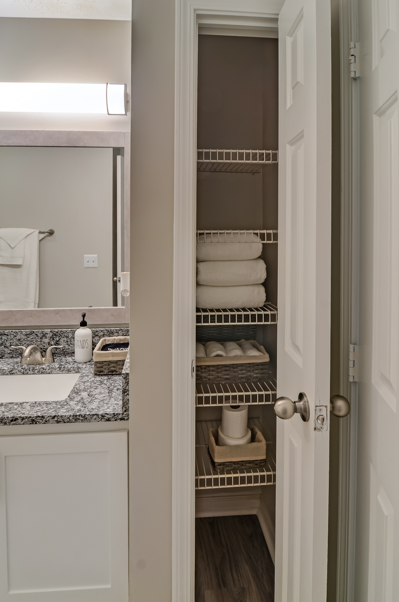 Bathroom closet with towels